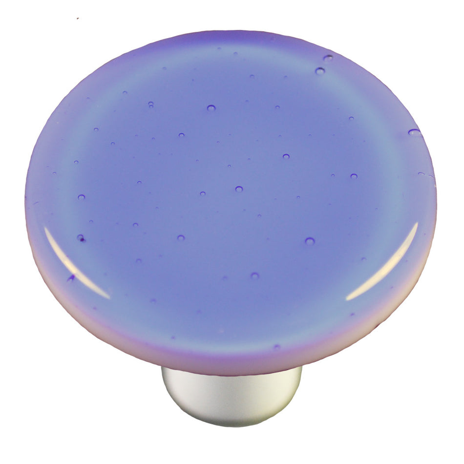 Aquila HK1028-KRA: 1-1/2" Solid Round Cabinet Knob w/Aluminum Post - Light Sky Blue