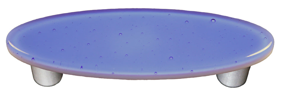 Aquila HK1028-POA: 3" cc Solid Oval Cabinet Pull w/Aluminum Post - Light Sky Blue