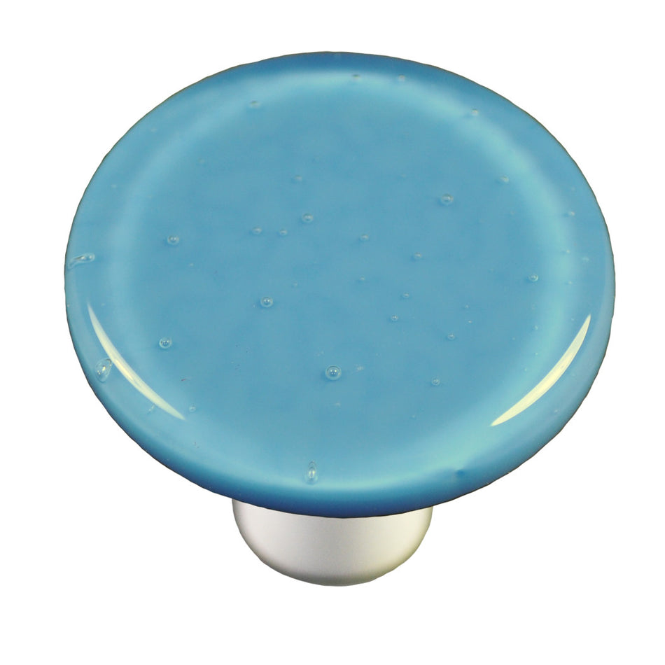 Aquila HK1029-KRB: 1-1/2" Solid Round Cabinet Knob w/Black Post - Egyptian Blue