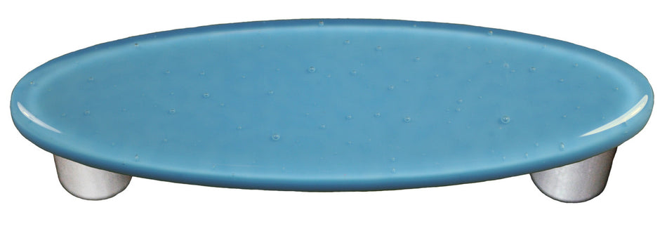 Aquila HK1029-POB: 3" cc Solid Oval Cabinet Pull w/Black Post - Egyptian Blue