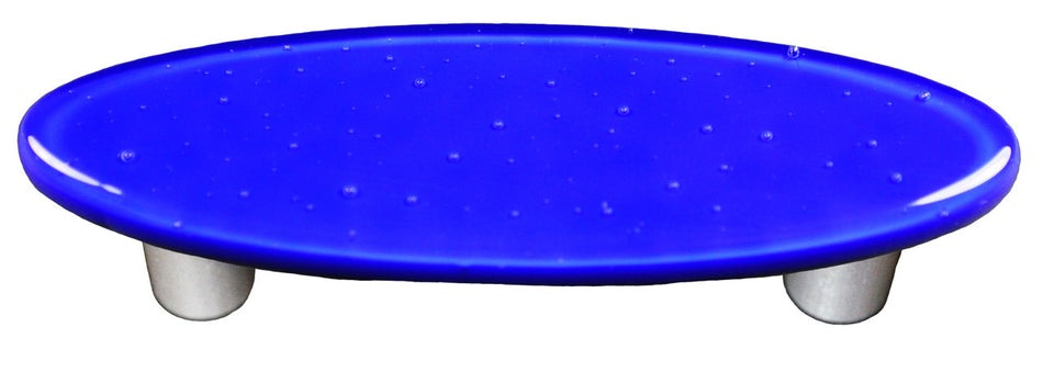 Aquila HK1030-POB: 3" cc Solid Oval Cabinet Pull w/Black Post - Deep Cobalt Blue