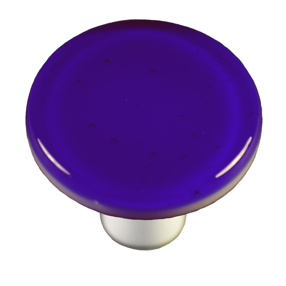 Aquila HK1031-KRA: 1-1/2" Solid Round Cabinet Knob w/Aluminum Post - Deep Royal Blue