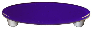 Aquila HK1031-POA: 3" cc Solid Oval Cabinet Pull w/Aluminum Post - Deep Royal Blue