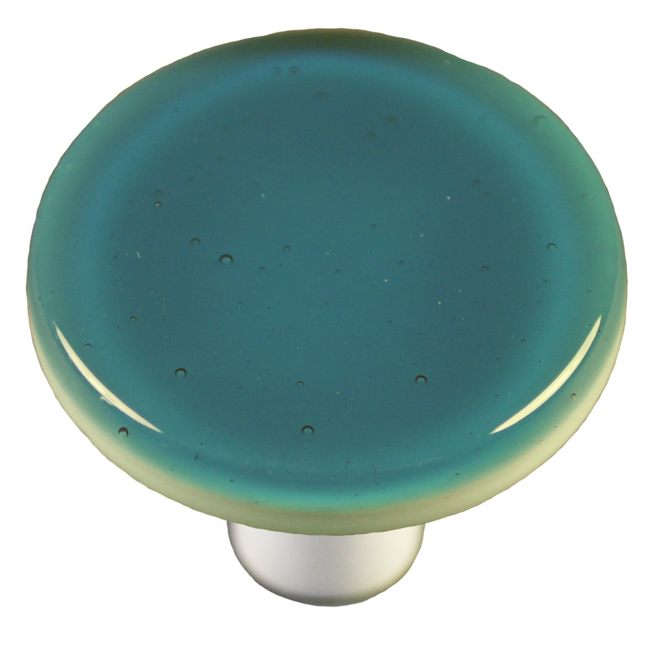 Aquila HK1032-KRA: 1-1/2" Solid Round Cabinet Knob w/Aluminum Post - Steel Blue