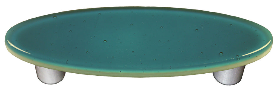 Aquila HK1032-POB: 3" cc Solid Oval Cabinet Pull w/Black Post - Steel Blue