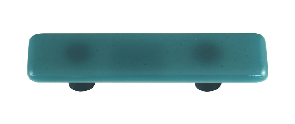 Aquila HK1032-PB: 3" cc Solid Rectangle Cabinet Pull w/Black Post - Steel Blue