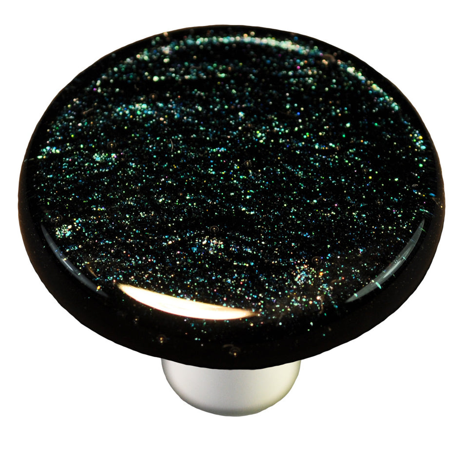 Aquila HK1033-KRA: 1-1/2" Solid Round Cabinet Knob w/Aluminum Post - Dark Metallic Blue