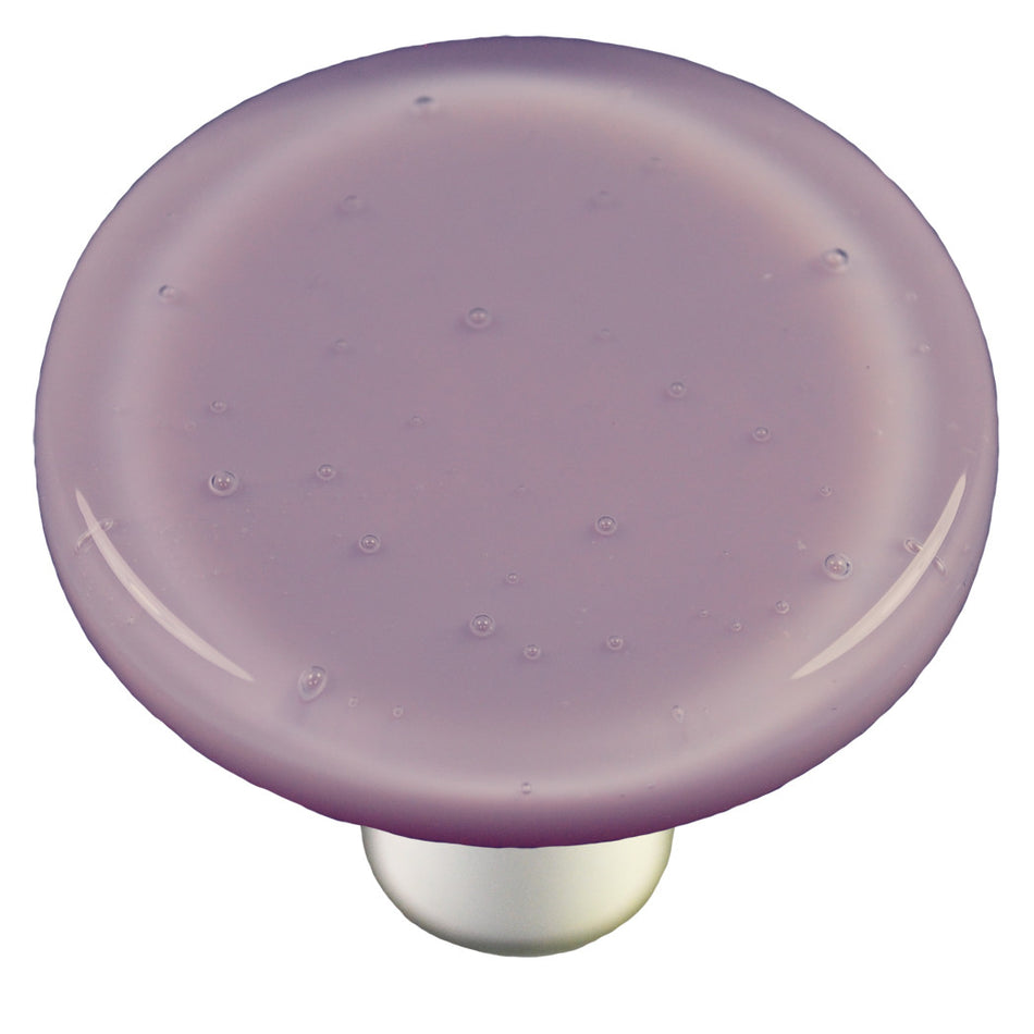 Aquila HK1036-KRB: 1-1/2" Solid Round Cabinet Knob w/Black Post - Dusty Lilac