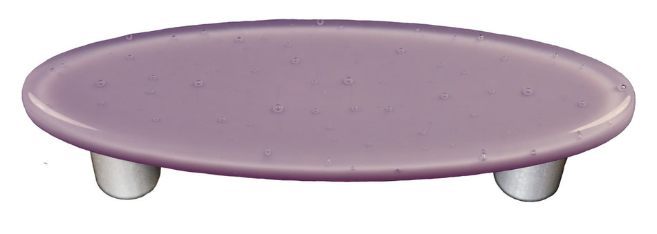 Aquila HK1036-POA: 3" cc Solid Oval Cabinet Pull w/Aluminum Post - Dusty Lilac
