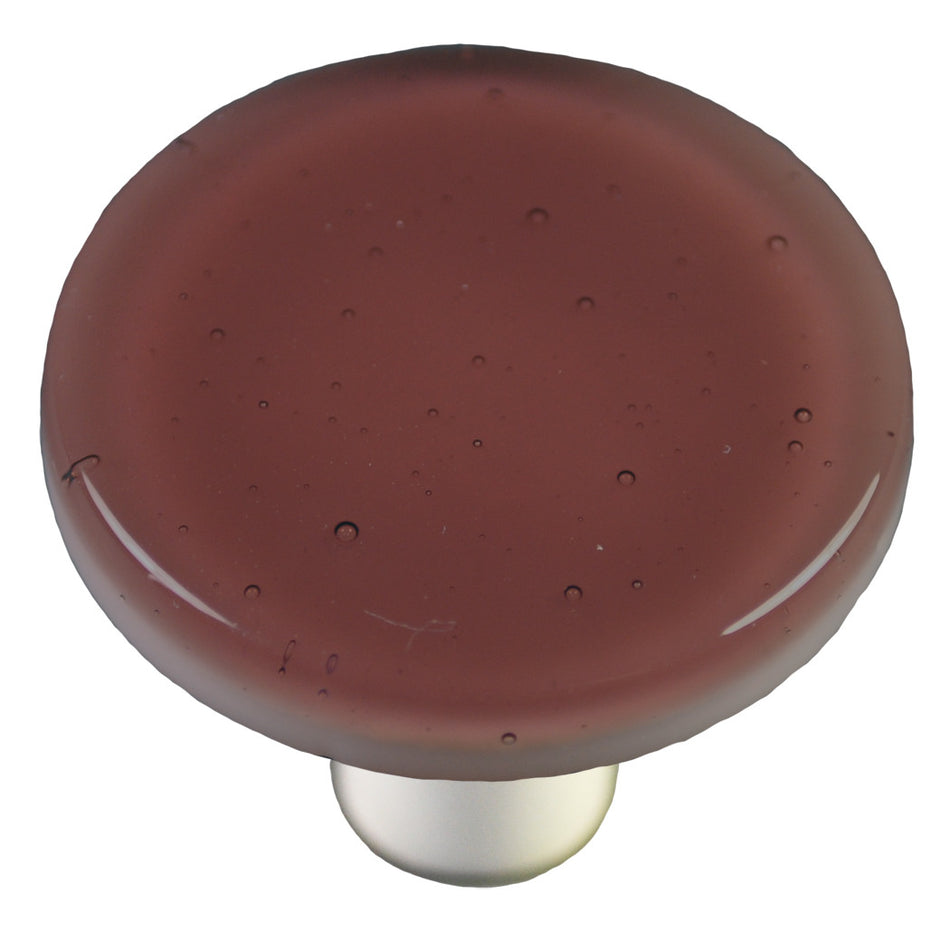 Aquila HK1037-KRB: 1-1/2" Solid Round Cabinet Knob w/Black Post - Light Plum