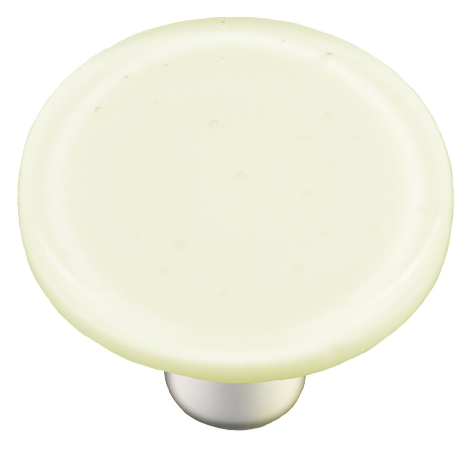 Aquila HK1038-KRB: 1-1/2" Solid Round Cabinet Knob w/Black Post - White