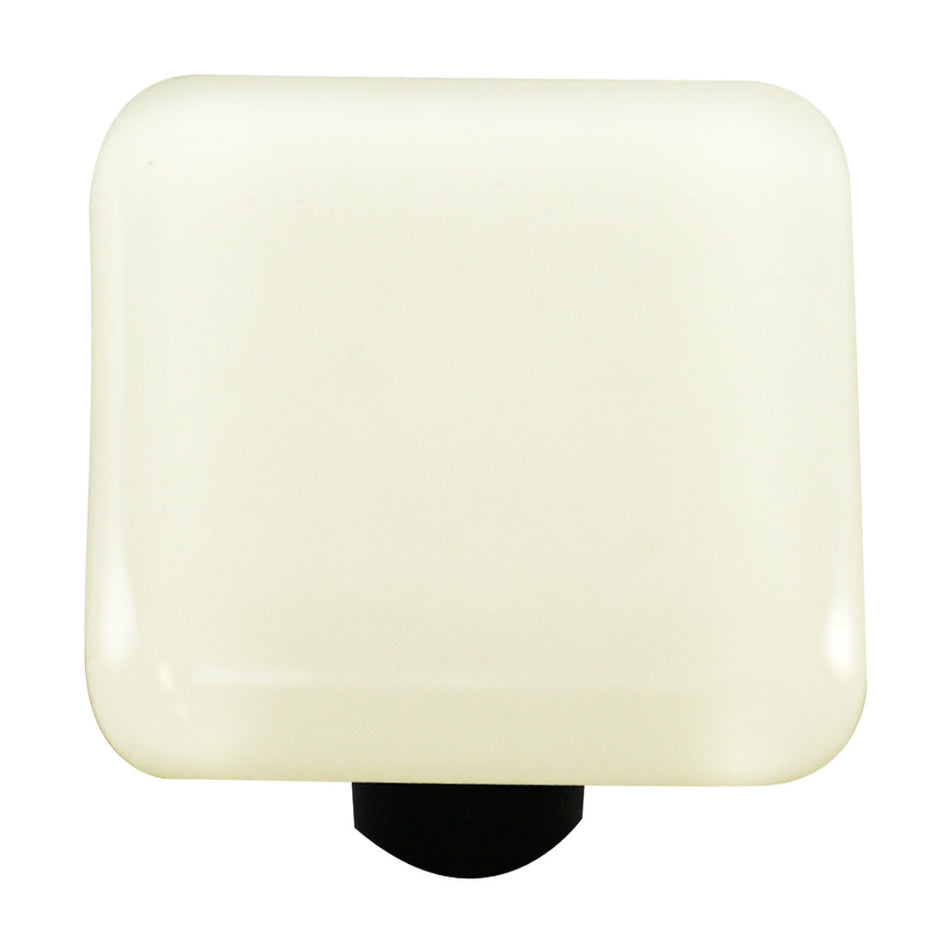 Aquila HK1038-KA: 1-1/2" Solid Square Cabinet Knob w/Aluminum Post - White