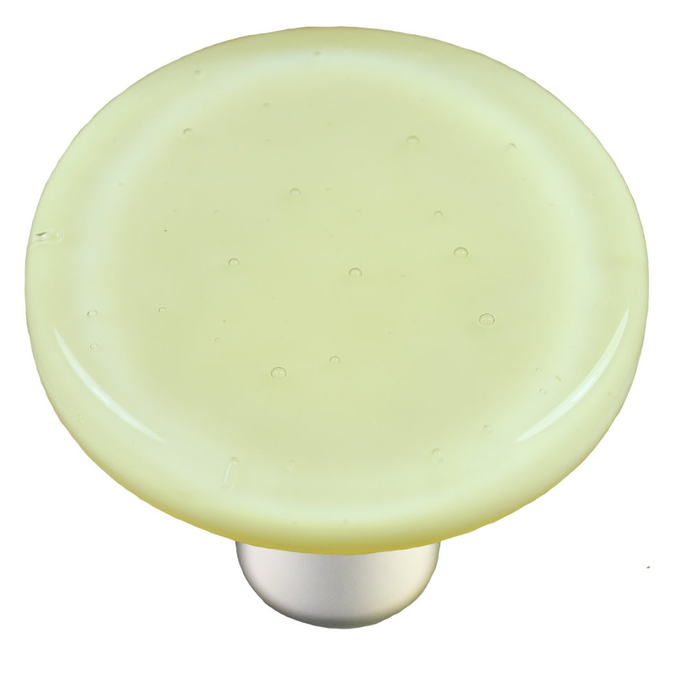 Aquila HK1039-KRB: 1-1/2" Solid Round Cabinet Knob w/Black Post - French Vanilla