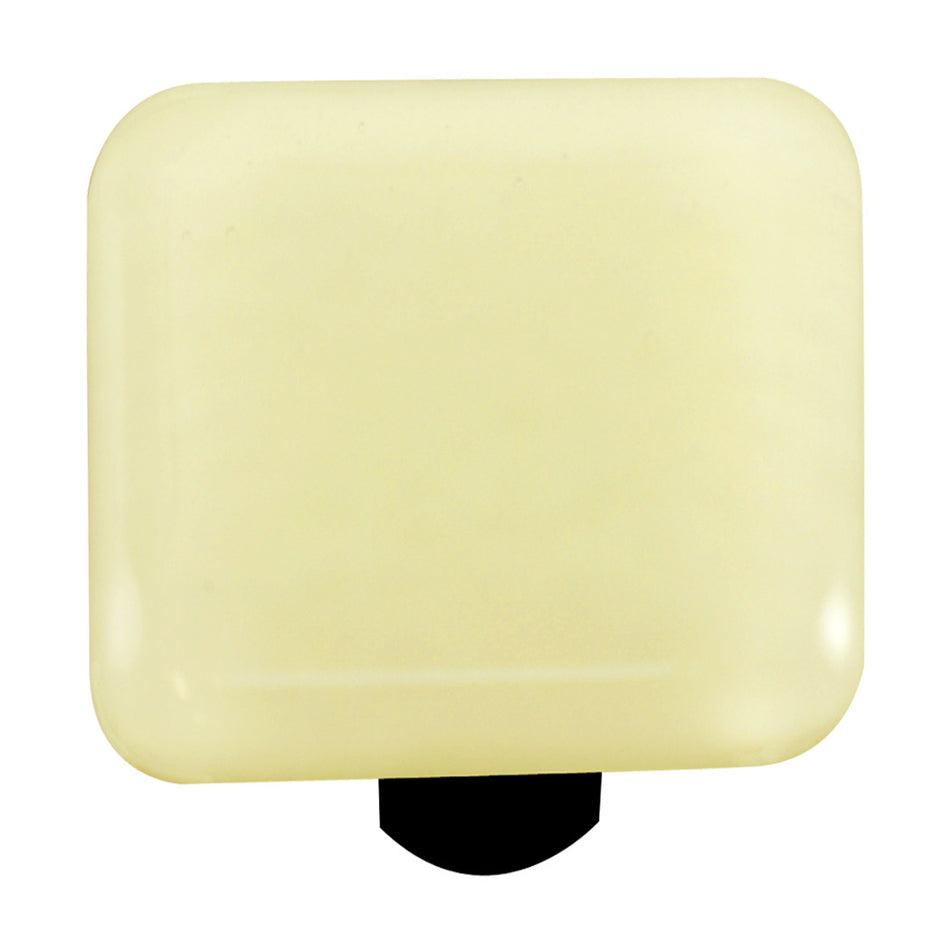 Aquila HK1039-KB: 1-1/2" Solid Square Cabinet Knob w/Black Post - French Vanilla