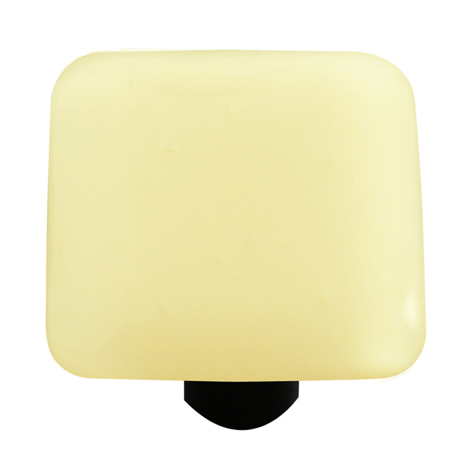 Aquila HK1040-KB: 1-1/2" Solid Square Cabinet Knob w/Black Post - Marzipan