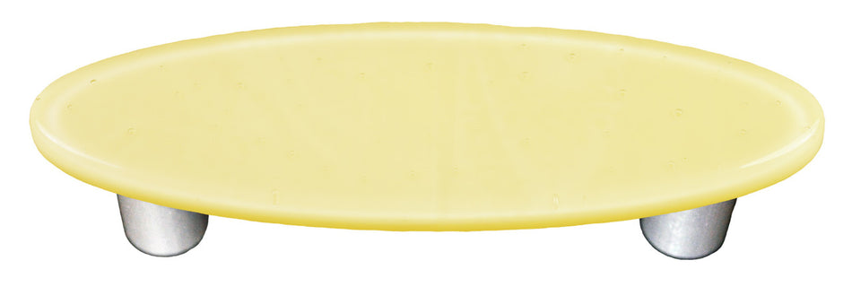 Aquila HK1040-POA: 3" cc Solid Oval Cabinet Pull w/Aluminum Post - Marzipan