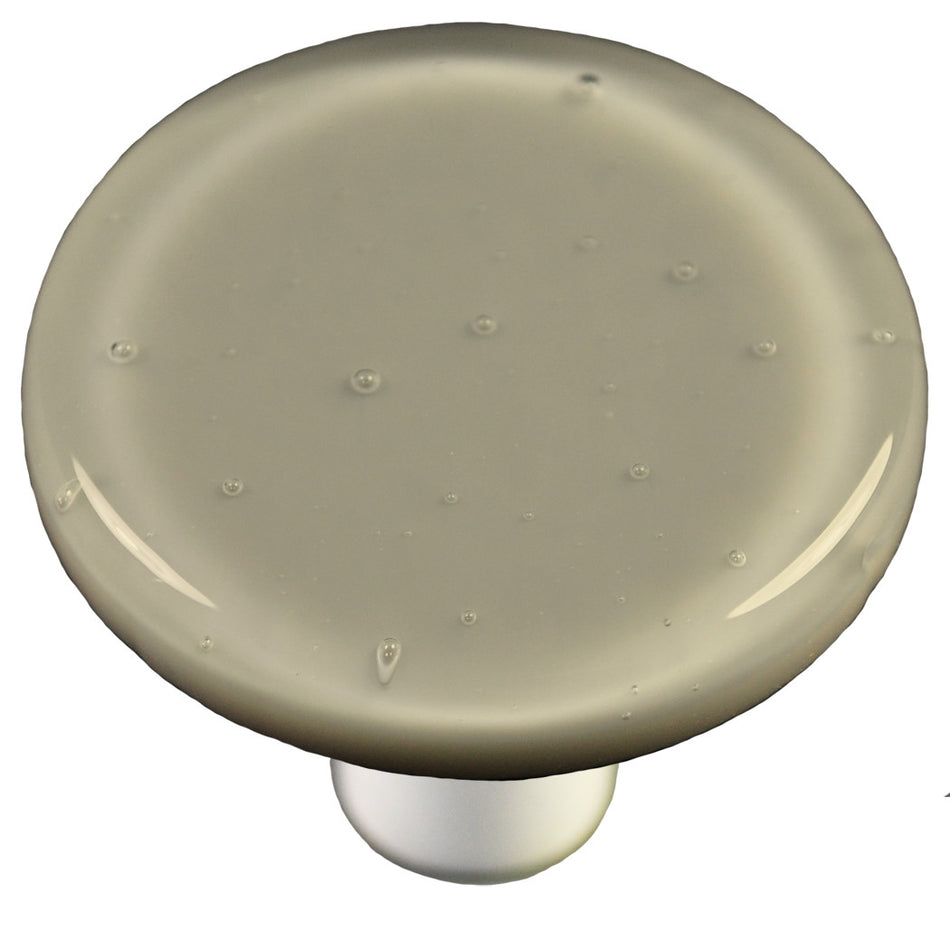 Aquila HK1042-KRB: 1-1/2" Solid Round Cabinet Knob w/Black Post - Deco Gray