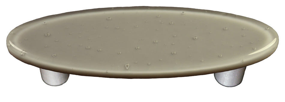 Aquila HK1042-POA: 3" cc Solid Oval Cabinet Pull w/Aluminum Post - Deco Gray