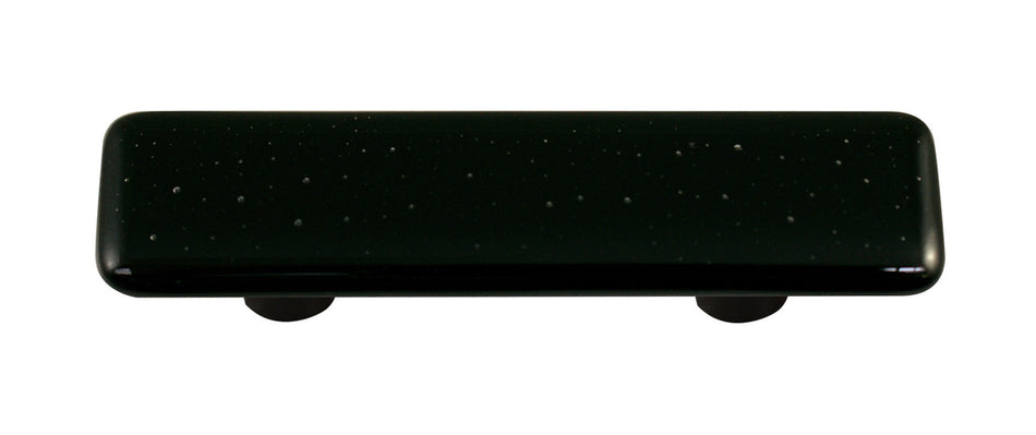 Aquila HK1043-PB: 3" cc Solid Rectangle Cabinet Pull w/Black Post - Black