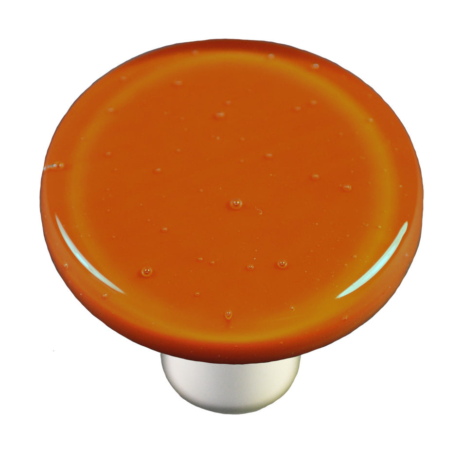 Aquila HK1044-KRB: 1-1/2" Solid Round Cabinet Knob w/Black Post - Burnt Orange