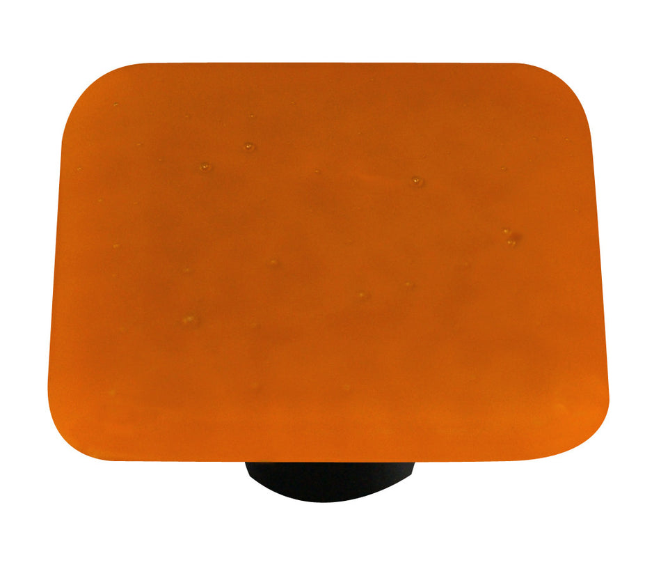 Aquila HK1044-KB: 1-1/2" Solid Square Cabinet Knob w/Black Post - Burnt Orange