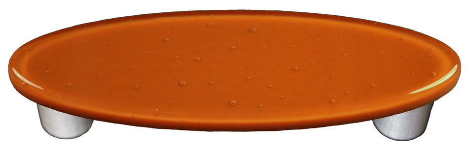 Aquila HK1044-POA: 3" cc Solid Oval Cabinet Pull w/Aluminum Post - Burnt Orange