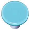 Aquila HK1046-KRB: 1-1/2" Solid Round Cabinet Knob w/Black Post - Light Cyan