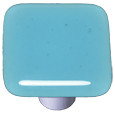 Aquila HK1046-KA: 1-1/2" Solid Square Cabinet Knob w/Aluminum Post - Light Cyan