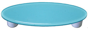 Aquila HK1046-POA: 3" cc Solid Oval Cabinet Pull w/Aluminum Post - Light Cyan