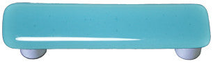Aquila HK1046-PB: 3" cc Solid Rectangle Cabinet Pull w/Black Post - Light Cyan