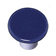 Aquila HK1047-KRB: 1-1/2" Solid Round Cabinet Knob w/Black Post - Indigo Blue
