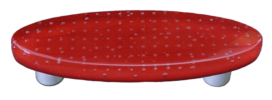 Aquila HK1200-POB: 3" cc Bubbles Oval Cabinet Pull w/Black Post - Red