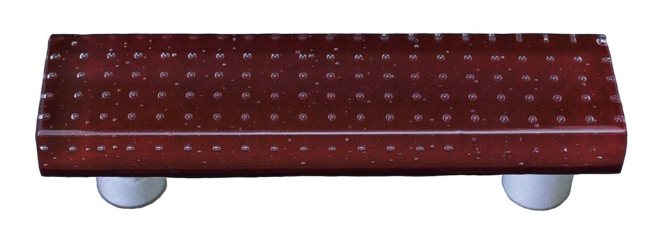 Aquila HK1201-PB: 3" cc Bubbles Rectangle Cabinet Pull w/Black Post - Deep Red