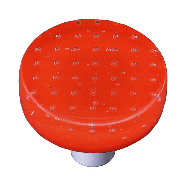 Aquila HK1202-KRB: 1-1/2" Bubbles Round Cabinet Knob w/Black Post - Orange