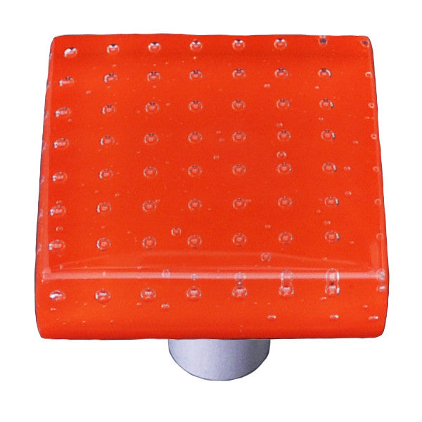 Aquila HK1202-KB: 1-1/2" Bubbles Square Cabinet Knob w/Black Post - Orange