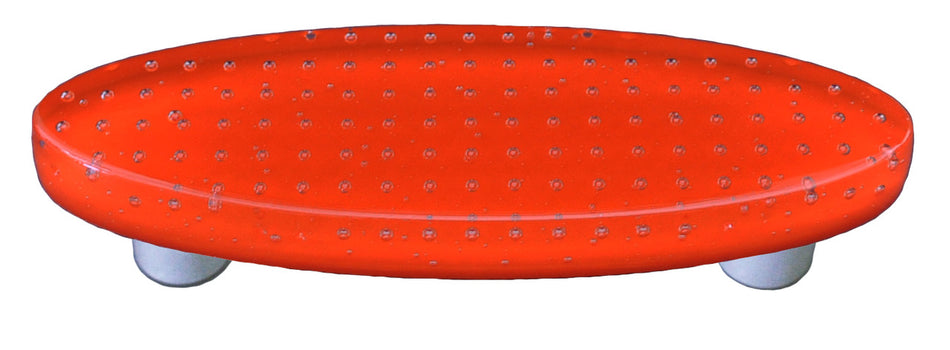 Aquila HK1202-POB: 3" cc Bubbles Oval Cabinet Pull w/Black Post - Orange