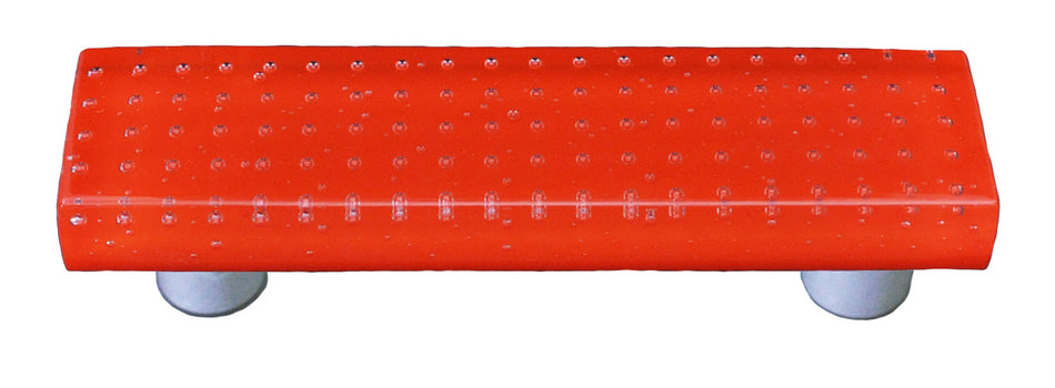 Aquila HK1202-PA: 3" cc Bubbles Rectangle Cabinet Pull w/Aluminum Post - Orange