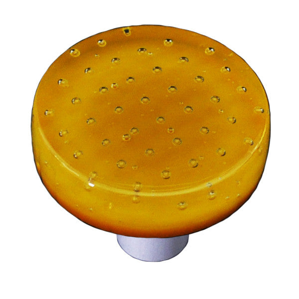 Aquila HK1203-KRA: 1-1/2" Bubbles Round Cabinet Knob w/Aluminum Post - Pumpkin Orange