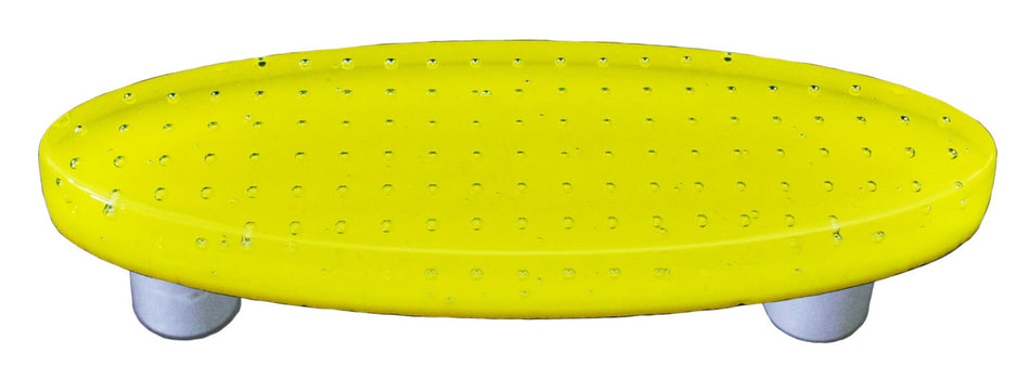Aquila HK1204-POB: 3" cc Bubbles Oval Cabinet Pull w/Black Post - Sunflower Yellow