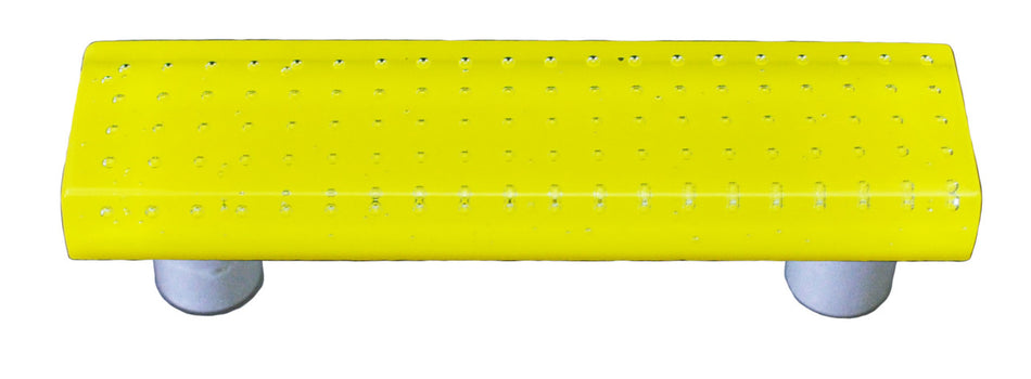 Aquila HK1204-PB: 3" cc Bubbles Rectangle Cabinet Pull w/Black Post - Sunflower Yellow