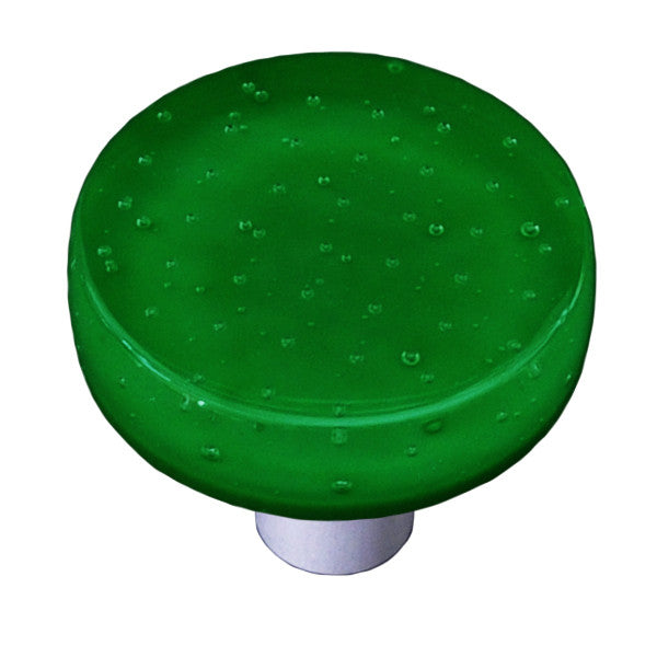 Aquila HK1206-KRB: 1-1/2" Bubbles Round Cabinet Knob w/Black Post - Dark Forest Green