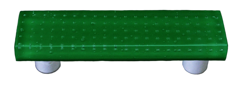 Aquila HK1206-PB: 3" cc Bubbles Rectangle Cabinet Pull w/Black Post - Dark Forest Green
