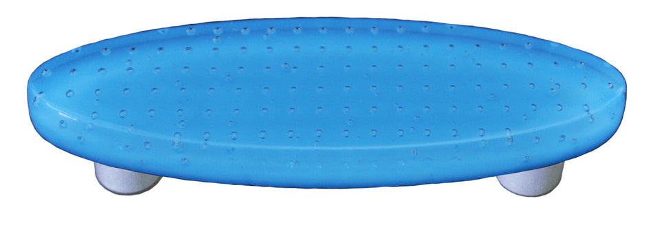 Aquila HK1207-POA: 3" cc Bubbles Oval Cabinet Pull w/Aluminum Post - Light Cyan