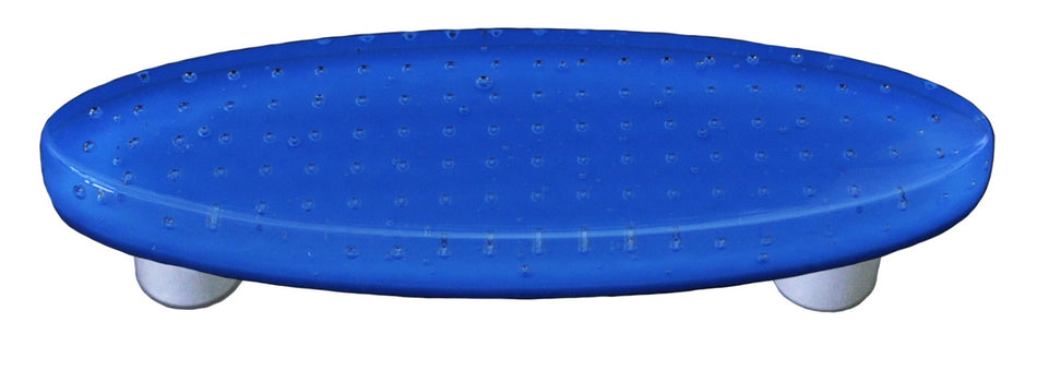 Aquila HK1208-POA: 3" cc Bubbles Oval Cabinet Pull w/Aluminum Post - Egyptian Blue