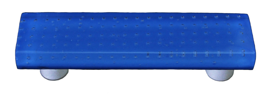 Aquila HK1208-PA: 3" cc Bubbles Rectangle Cabinet Pull w/Aluminum Post - Egyptian Blue