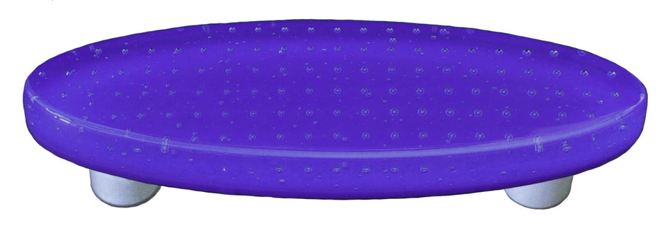 Aquila HK1209-POB: 3" cc Bubbles Oval Cabinet Pull w/Black Post - Deep Cobalt Blue