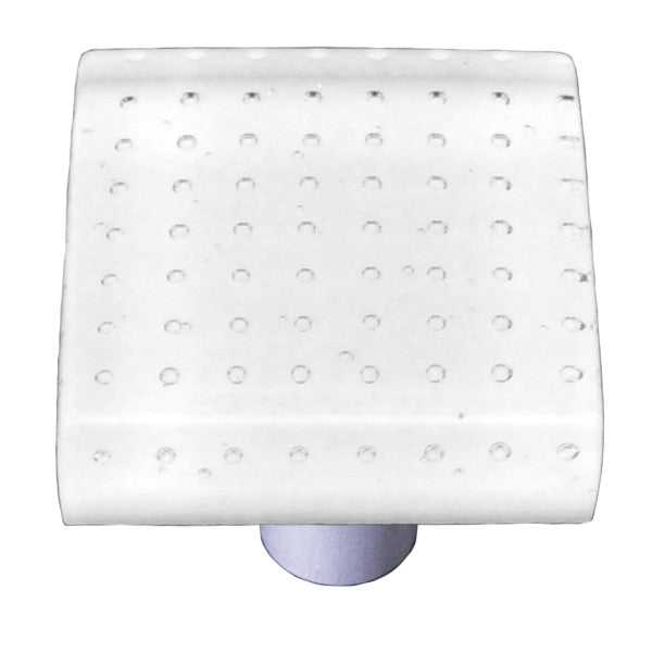 Aquila HK1211-KB: 1-1/2" Bubbles Square Cabinet Knob w/Black Post - White