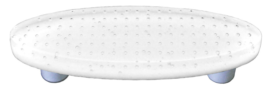 Aquila HK1211-POA: 3" cc Bubbles Oval Cabinet Pull w/Aluminum Post - White