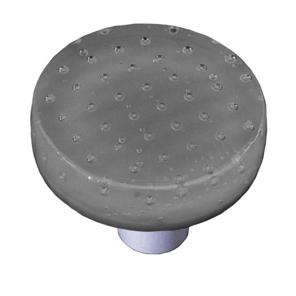 Aquila HK1212-KRB: 1-1/2" Bubbles Round Cabinet Knob w/Black Post - Deco Gray