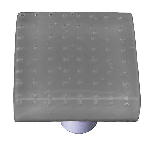 Aquila HK1212-KA: 1-1/2" Bubbles Square Cabinet Knob w/Aluminum Post - Deco Gray